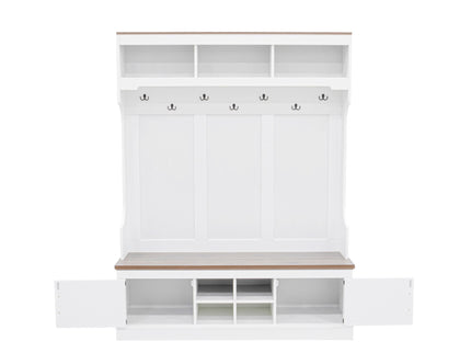 Farmhouse Hall Tree With Bench And Shoe Storage