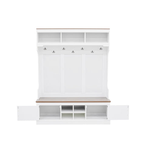 Farmhouse Hall Tree With Bench And Shoe Storage