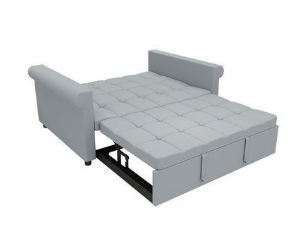 Compact Loveseat With Trundle Sleeper And Storage Pocket - Gray