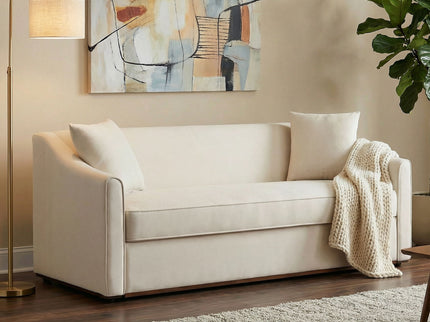 3 Seater Sofa With Wrap Around Armrests And Throw Pillows