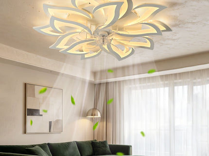 Ceiling Fan With Remote Control And Lights, 6 Speeds, 3 Color Temperatures, Low Profile Flush Mount