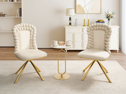 Upholstered Swivel Dining Chairs (Set of 2)