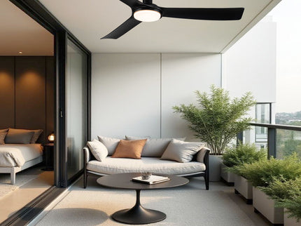 All Weather Outdoor Waterproof Ceiling Fan With Light And Quiet Motor For Patio Porch - Black