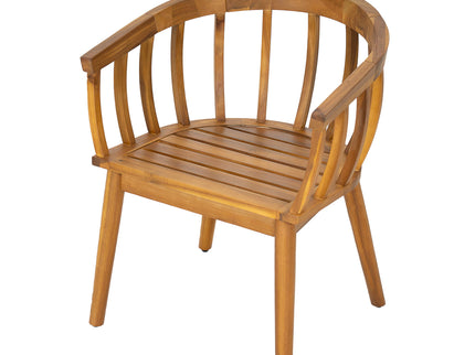 Klismos - Dining Armchair (Set of 2) - Teak / Beige