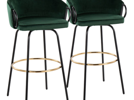 Claire - Contemporary / Glam Barstool With Footrest (Set of 2)
