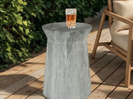 Round Outdoor End Table - Marble