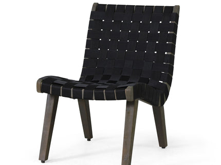Lounge Chair With Stunning Rope Weave Design, (Set of 2) - Black