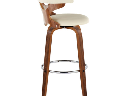 Gardenia - Mid Century Modern Fixed Height Barstool With Swivel With Round Footrest (Set of 2)