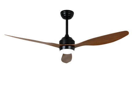 Ceiling Fan With Lights Quiet DC Motor 3 Blade Ceiling Fans 6 Speed Levels, Reversible Ceiling Fan - Matte Black / Wood