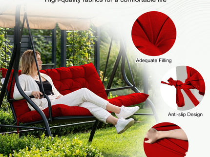 3 Seater Outdoor Porch Swing Cushion With Backrest