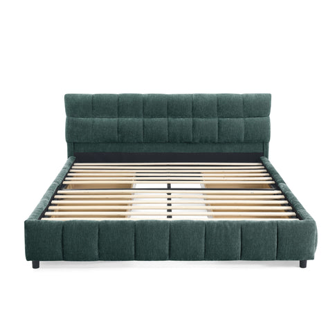 Modern Platform Bed Frame With Thick Fabric