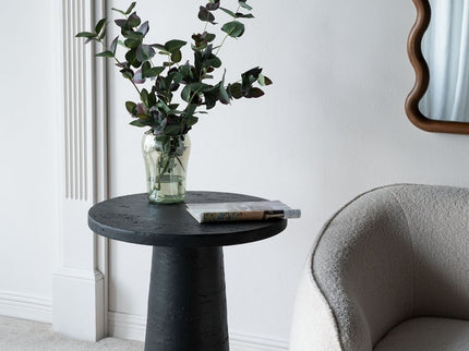 Round Side Table With Pedestal Base
