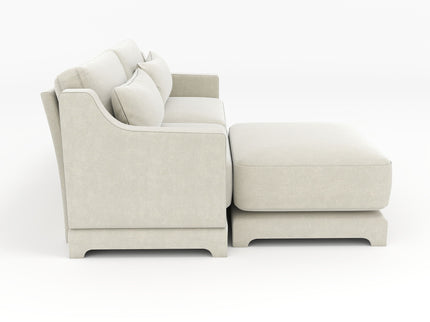 Stylish Sofa With Ottoman And Lumbar Pillows, Ergonomic Design