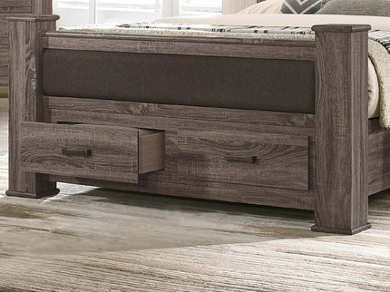 Upholstered Bed With Footboard Drawers