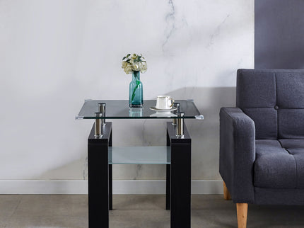 Clear Glass Top Side Table, Modern Design For Home