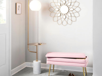 Symbol - Contemporary / Glam Floor Lamp Side Table - White Marble