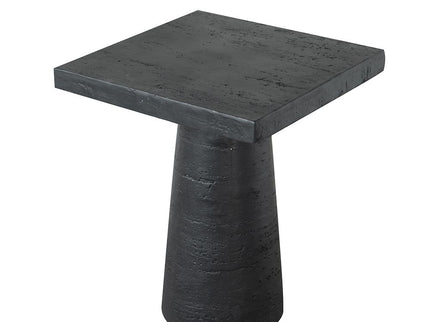 Square Side Table With Pedestal Base
