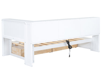 Daybed With 2 Storage Drawers, Storage Cabinets, USB Ports