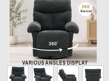 Swivel Rocker Recliner Chair With Manual Recline For Living Room