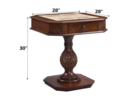 Bishop - Reversible Chess Checker Game Table With Game Tray (Chess Fingures Not Included) - Cherry