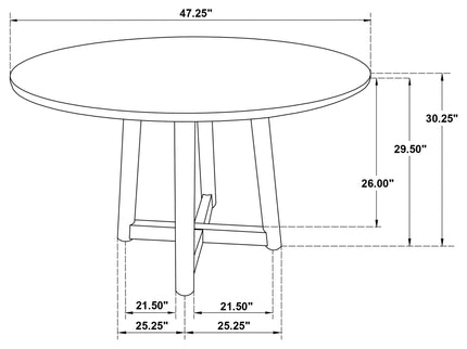 Guinea - 5 Piece Dining Set With Round Table And Upholstered Chairs - Walnut