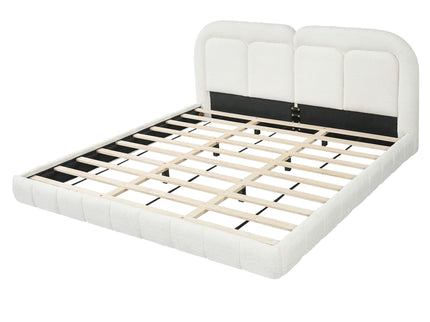 Upholstered Platform Bed With Tufted Headboard