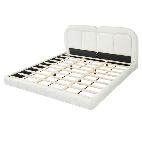 Upholstered Platform Bed With Tufted Headboard