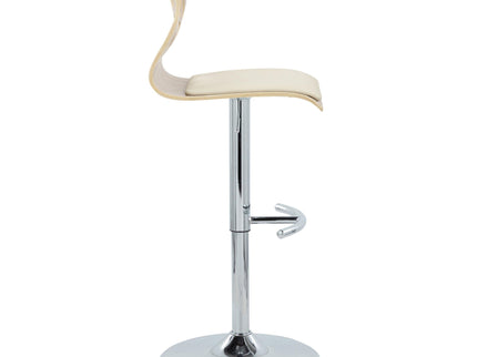 Folia - Mid Century Modern Adjustable Barstool With Swivel With Rounded T Footrest (Set of 2)