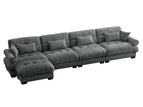 Dark Gray / 2 Pc. 4 Seater Sectional, Ottoman