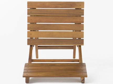 Outdoor Foldable Wood Dining Chair With Slat Design (Set of 2)