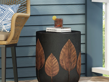 Outdoor Lightweight Concrete Side Table - Copper