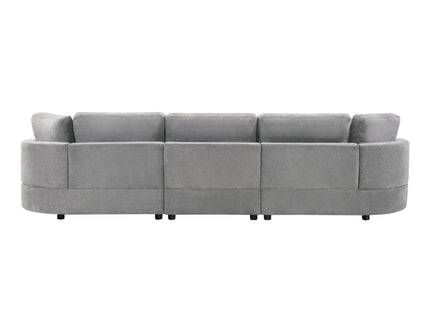 Modern 3 Seater Upholstered Sofa With Curved Design