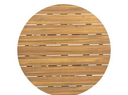 Outdoor 3 Pieces Dining Set, Round Bistro Set - Teak