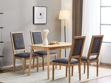 French Country Style Dining Chair With Upholstered Seating And Fluted Legs