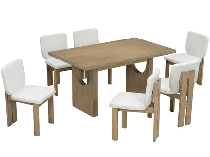 Dining Table Set For 6 With Upholstered Chairs