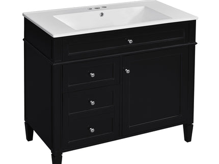Bathroom Vanity With Mirror Cabinet, Storage Cabinet With 2 Soft Closing Doors And 4 Drawers, Undermount Sink