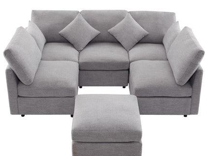 Sectional Sofa Modular U-Shaped With Ottoman & USB Ports
