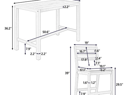 Patio Bar Set With Ergonomic Chairs