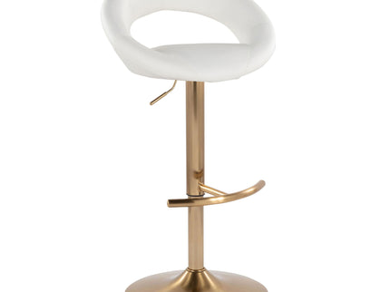 Posh - Contemporary / Glam Adjustable Barstool With Swivel With Rounded T Footrest (Set of 2)