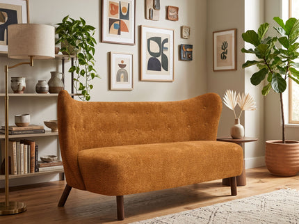 Nordic Chair Laid Back Loveseats With Curved Backres, No Armrests