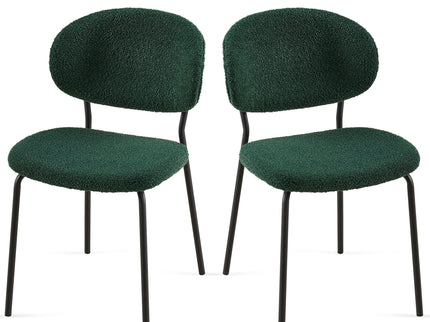 Boucle Dining Chairs, Dining Chairs With Metal Legs For Dining Room, Kitchen, Living Room