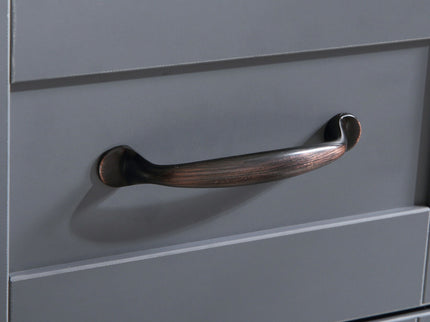 30" Gray Bathroom Vanity And Sink Combo Marble Pattern Top With Mirror Faucet & Drain - Gray