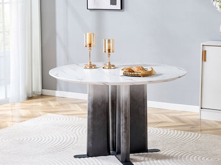 Round Dining Table With Cross Base, Modern Home Furniture