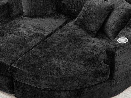 Boneless Design Upholstered Sofa Bed With Cup Holders