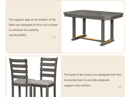 6 Piece Dining Table Set With Ergonomic Seating