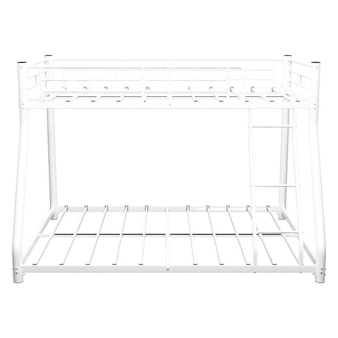 Bunk Bed Frame With Ladder And Guardrail, Heavy Duty Noise Free Design Metal Construction