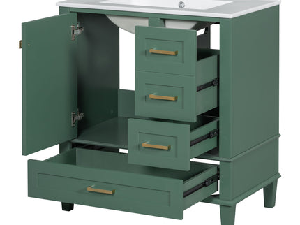 Bathroom Vanity, Modern Bathroom Cabinet With Sink Combo Set, Bathroom Storage Cabinet With A Soft Closing Door And 3 Drawers, Solid Wood Frame