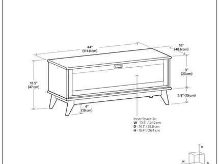 Draper - Flip Down Storage Bench - Teak
