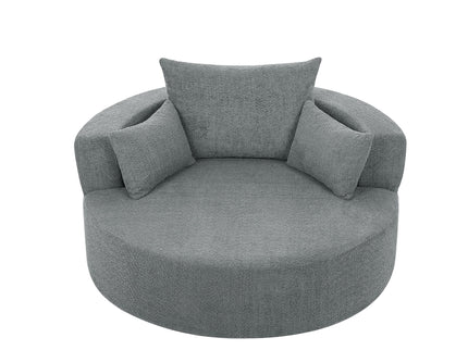 360° Swivel Accent Barrel Chair With 3 Removable Pillows For Living Room