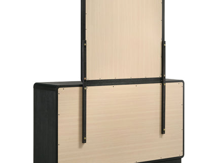 Burton - 6 Drawer Dresser With Mirror - Black